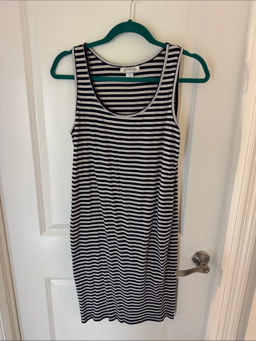 Madewell Black & White Striped maternity Tank Midi Dress